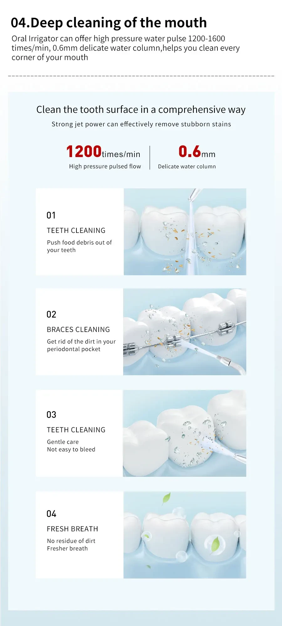 160ML water capacity DARSONVAL oral irrigator