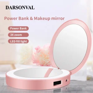 DARSONVAL Pocket Led Mirror Portable Fashion Adjustable Light Vanity Mirror Makeup Mirror With Mobile Power Charging Treasure