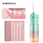 DARSONVAL Portable Oral Irrigator Water Flosser USB Rechargeable Dental Water Jet 160ML Water IPX7 Waterproof irrigador dental