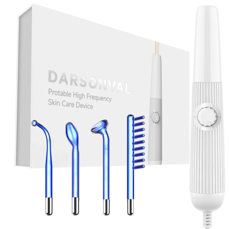 Darsonval High Frequency Facial Machine Electrotherapy Wand Glass Neon + Argon Wands Remove wrinkles High Frequency facial