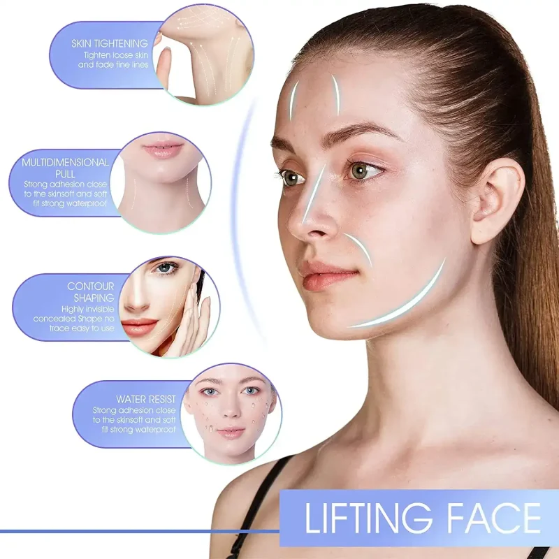 Invisible face lift up chin adhesive tapes