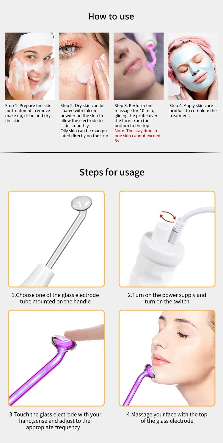 Use cases for argon glass electrotherapy wand