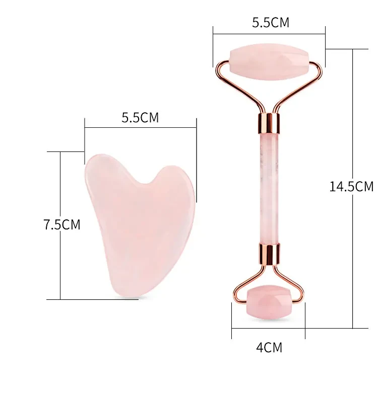 beauty care tool with natural rose quartz