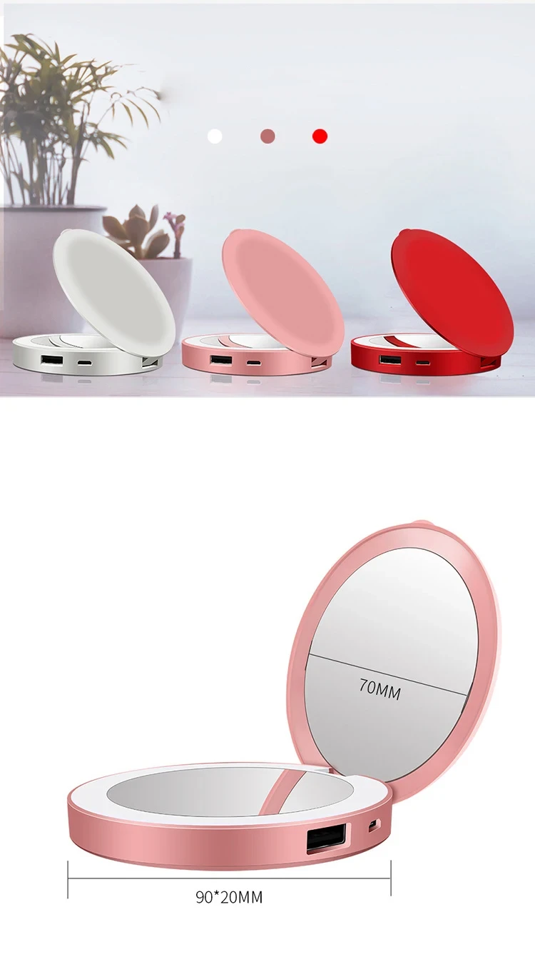 makeup mirror with mobile power charging treasure