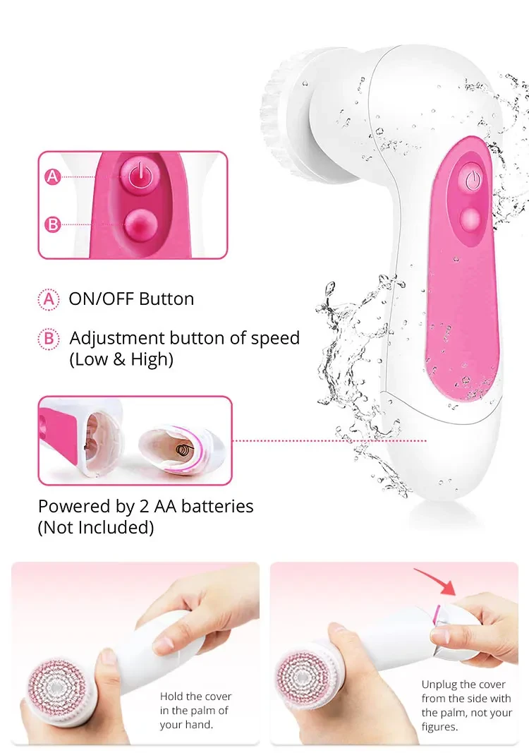 silicone rotating facial brushes for deep cleaning